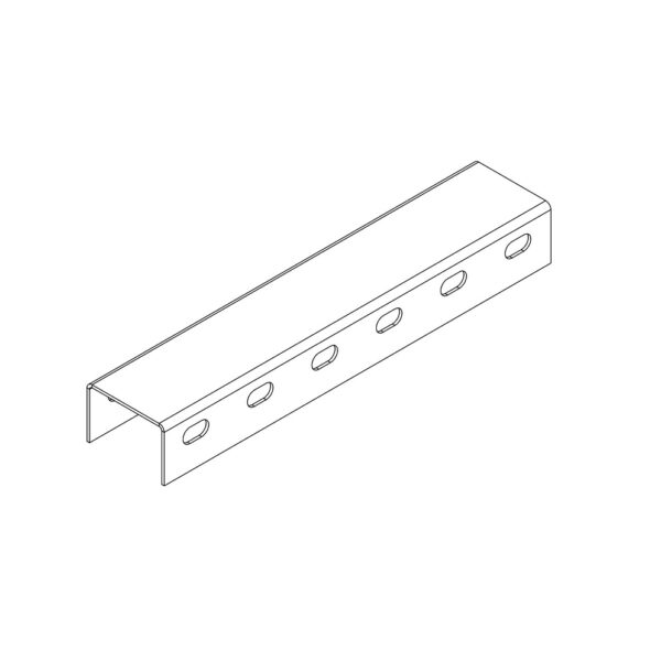 ostec спч704020u2-3 профиль монтажный u-образный с боковой перфорацией 70х40х3000 (2 мм) (неоцинк.)