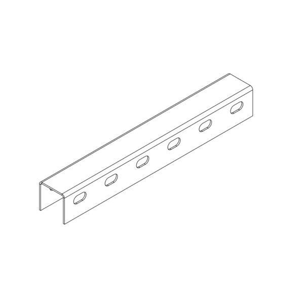 ostec спо505020u2-3 профиль монтажный u-образный с боковой перфорацией 50х50х3000 (2 мм) (окрашенный)