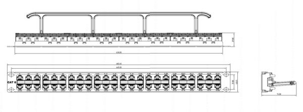 патч-панель высокой плотности hyperline 19" pphd-19-48-8p8c-c6-110d 1u 48 портов