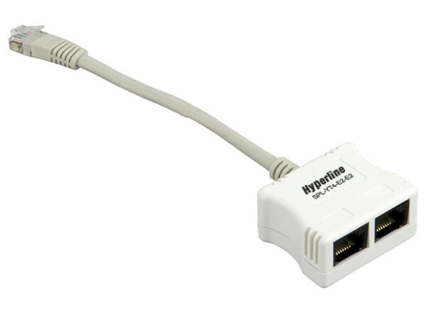 hyperline spl-yt4-e2-e2 разветвитель rj-45 4pr.t568a/t568b -> 2 x 2pr.10base-t