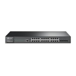 TP-Link T2600G-28TS-DC JetStream 24-портовый гигабитный управляемый коммутатор 2+ уровня с 4 SFP слотами и питанием от источника постоянного тока (DC)