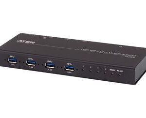 ATEN US3344i-AT KVM-переключатель, USB, 4> 4 устройства/порта/port+клавитаура+мышь, 4 USB A Female/4 B Female, со шнурами A-B 2х1.2м+2х1.8м для подкл. к управ. компьютерам