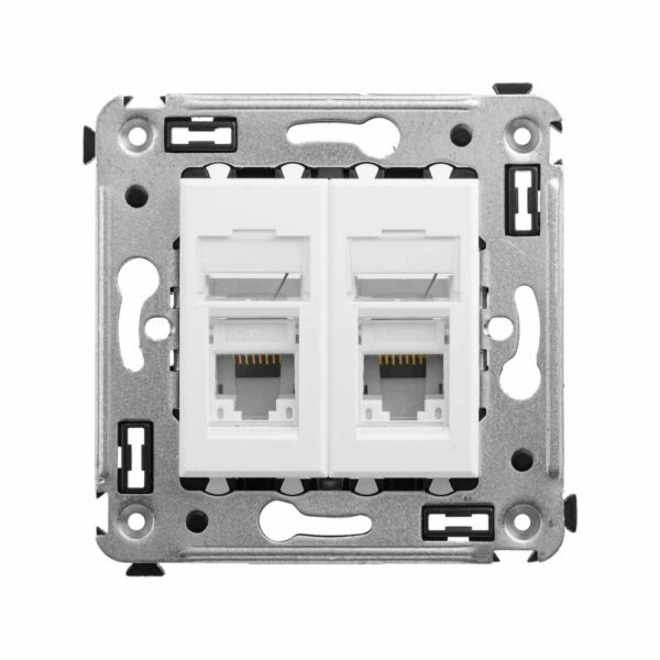 dkc / дкс 4400294 розетка rj-45 в стену, кат.6 двойная, avanti, "белое облако"