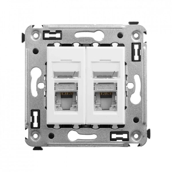 dkc / дкс 4400364 розетка rj-45 в стену, 5e двойная экранированная, "avanti","белое облако"