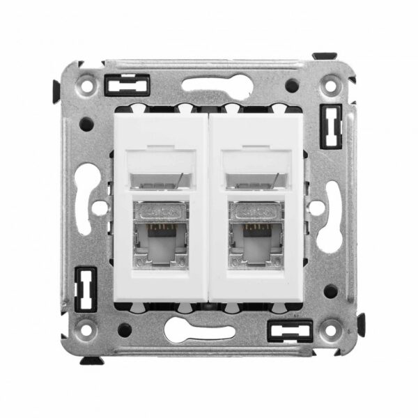 dkc / дкс 4400394 розетка rj-45 в стену, кат.6 двойная экранированная, avanti, "белое облако"