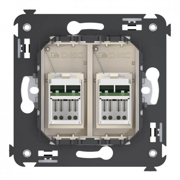 dkc / дкс 4405294 розетка rj-45 в стену, кат.6 двойная, avanti, "ванильная дымка"