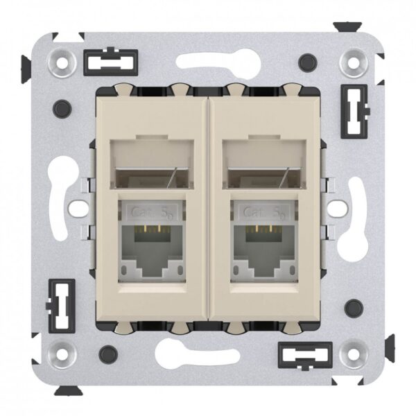 dkc / дкс 4405464 розетка rj-45 в стену, 5e двойная, avanti, "ванильная дымка"