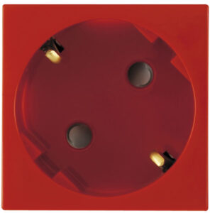 efapel 45132 svm розетка 220в 2к+з с защитными шторками, 45х45, красная