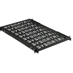 SYSMATRIX SH 7004.900 Полка SMART универсальная 19" перфорированная, площадка 700 мм (регулировка направляющих от 620 мм до 780 мм) для напольных и настенных шкафов, цвет черный (RAL 9004)