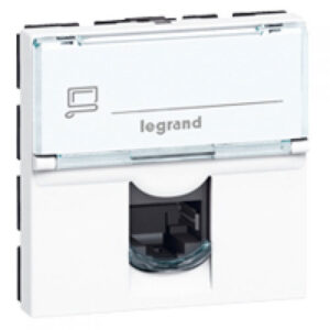 LEGRAND 076566 Модуль розетки компьютерной RJ-45, кат. 6, STP, 2М, белый, Mosaic