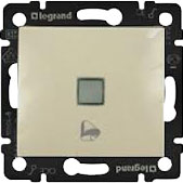 LEGRAND 774115 Выключатель без фиксации с подсветкой с символом звонка, слоновая кость, Valena