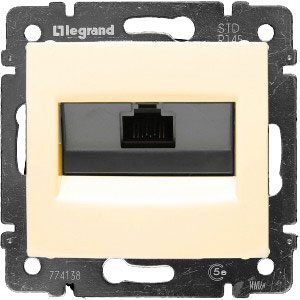 LEGRAND 774144 Модуль розетки информационной 1хRJ45, Кат.6, без захватов, STP, слоновая кость, Valena