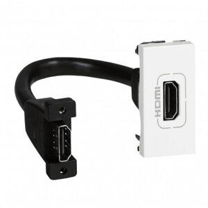 LEGRAND 078778 Розетка HDMI, 1М, оборудована шнуром, белая, Mosaic