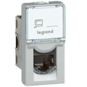 LEGRAND 079461 Модуль розетки компьютерной RJ-45, кат. 6, UTP, 1М, алюминий, Mosaic