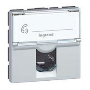 LEGRAND 079465 Модуль розетки компьютерной RJ-45, кат. 6, FTP, 2М, алюминиевая, Mosaic