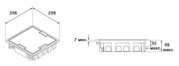 efapel 83008 cat люк - 16 модулей (8 розеток 45х45мм), антрацит