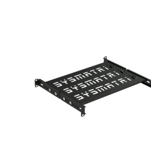 SYSMATRIX SH 3004.900 Полка SMART универсальная 19" перфорированная, площадка 300 мм (регулировка направляющих от 298 мм до 395 мм) для напольных и настенных шкафов, цвет черный (RAL 9004)