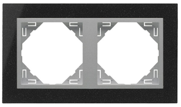 efapel 90920 tga двойная рамка, натуральный гранит/алюминий
