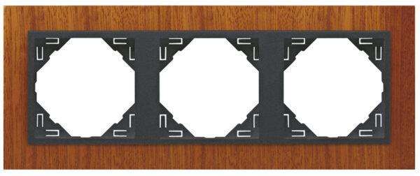 efapel 90930 tms 3-х местная рамка, красное дерево/серый