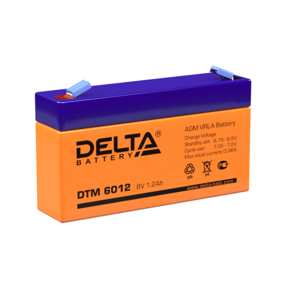 аккумулятор для ибп delta dtm 6012 6в 1.2 ач