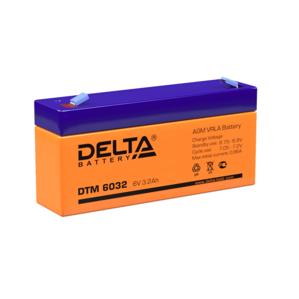 аккумулятор для ибп delta dtm 6032 6в 3.2 ач