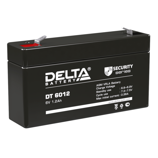 аккумулятор для опс delta dt 6012 6в 1.2 ач