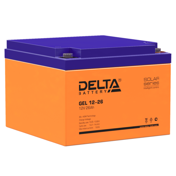 аккумулятор для ибп гелевый delta gel 12-26 12в 26 ач