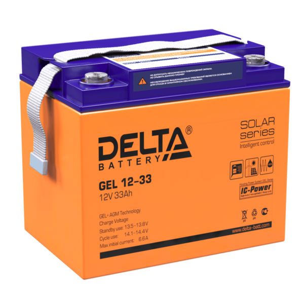 аккумулятор для ибп гелевый delta gel 12-33 12в 33 ач