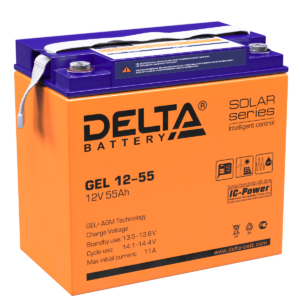 Аккумулятор для ИБП гелевый Delta GEL 12-55 12В 55 Ач