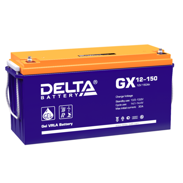 аккумулятор для ибп гелевый delta gx 12-150 12в 150 ач