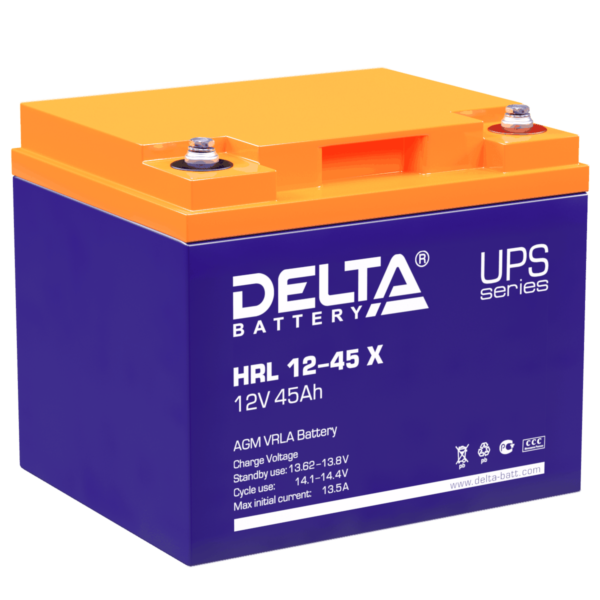 аккумулятор для ибп delta hrl 12-45 x 12в 45 ач