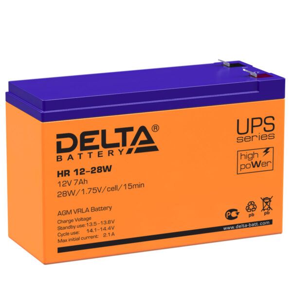 аккумулятор для ибп delta hr 12-28 w 12в 7 ач