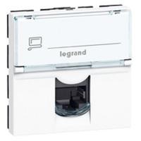 LEGRAND 076554 Модуль розетки компьютерной RJ-45, кат. 5e, UTP, 2М, белый, Mosaic