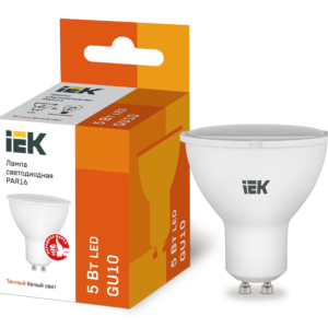 IEK LLE-PAR16-5-230-30-GU10 Лампа светодиодная ECO PAR16 софит 5Вт 230В 3000К GU10