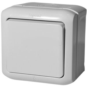 LEGRAND 782330 Выключатель 1-клавишный, 10А, серый, IP44, Quteo