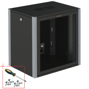 SYSMATRIX WP 6609.930 Шкаф телекоммуникационный настенный 19" 9U 600x600x450mm (ШхГхВ) дверь перфорированная, цвет черный (RAL 9004/RAL7000)