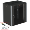 sysmatrix wp 6612.910 шкаф телекоммуникационный настенный 19" 12u 600x600x585mm (шхгхв) дверь стекло, цвет черный (ral 9004/ral7000)