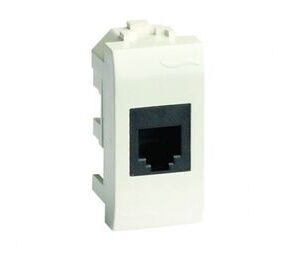 DKC / ДКС 75457S Компьютерная розетка RJ-45 кат.5Е, экранированная (8P8C, Hyperline), слоновая кость RAL 9001, 1М, BRAVA