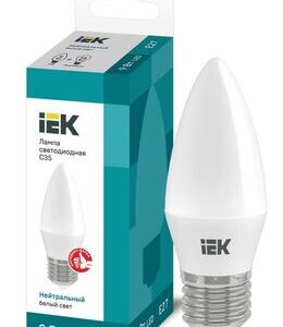 Лампа светодиодная ECO C35 9Вт свеча 4000К E27 230В IEK LLE-C35-9-230-40-E27