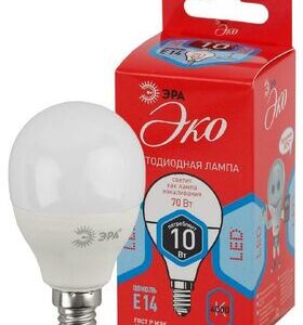 Лампа светодиодная ECO LED P45-10W-840-E14 (диод шар 10Вт нейтр. E14) ЭРА Б0032969