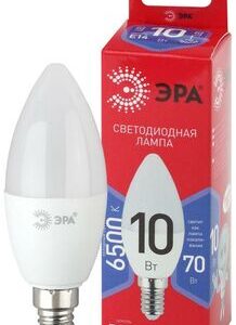 Лампа светодиодная ECO LED B35-10W-865-E14 R (диод свеча 10Вт холодн. E14) (10/100/3500) ЭРА Б0045337