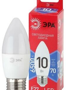 Лампа светодиодная ECO LED B35-10W-865-E27 R (диод свеча 10Вт холодн. E27) (10/100/3500) ЭРА Б0045338