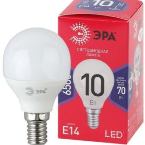 Лампа светодиодная ECO LED P45-10W-865-E14 R (диод шар 10Вт холодн. E14) (10/100/3600) Эра Б0045354