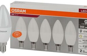 Лампа светодиодная LED Value LVCLB60 7SW/830 230В E14 2х5 RU (уп.5шт) OSRAM 4058075577923