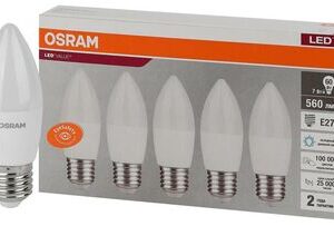 Лампа светодиодная LED Value LVCLB60 7SW/865 230В E27 2х5 RU (уп.5шт) OSRAM 4058075578074