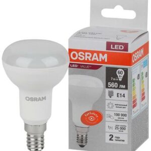 Лампа светодиодная LED Value LVR60 7SW/840 230В E14 10х1 RU OSRAM 4058075581692