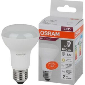 Лампа светодиодная LED Value LVR60 8SW/830 230В E27 10х1 RU OSRAM 4058075581838