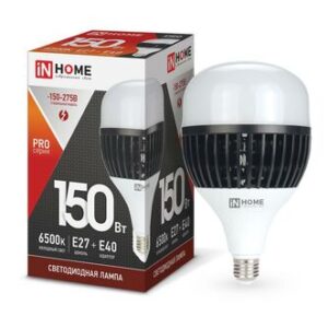 Лампа светодиодная LED-HP-PRO 150Вт 230В E27 Е40 6500К 13500лм с адаптером IN HOME 4690612035703