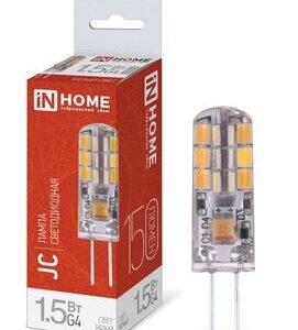 Лампа светодиодная LED-JC 1.5Вт 12В 4000К нейтр. бел. G4 150лм IN HOME 4690612035963