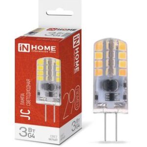 Лампа светодиодная LED-JC 3Вт 12В G4 4000К 290лм IN HOME 4690612036021